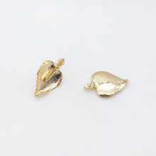 Load image into Gallery viewer, 10pcs Gold Leaf  Earring Post With Loop, Nickel Free Earrings, Ear Stud Loop, Hypoallergenic Earring Findings ZX114