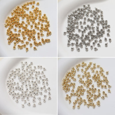 20pcs 18K Gold Plated Crimp End Beads, Bead Ends 3.3mm, hole 1mm, Jewellery Making Findings GZ366