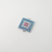 Load image into Gallery viewer, Round Pave CZ Connector, Square Connector, 18K Gold Plated Bracelet Making, Cubic Zirconia Pave Charms, Jewelry Findings S20836