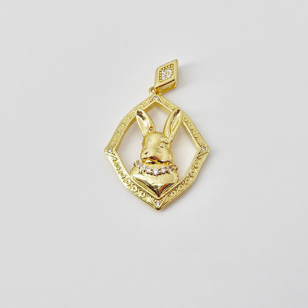 Bunny Charm, 18K Gold Plated Rabbit Pendant, Animal Charm, 13*11mm, Necklace Jewelry Finding S20708