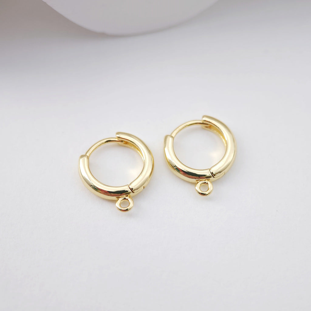 4pcs Huggie Hoops Earring Hoop, 18K Gold Plated Leverback Ear Hoops, Gold Earring Making Findings for Jewelry Making D0114