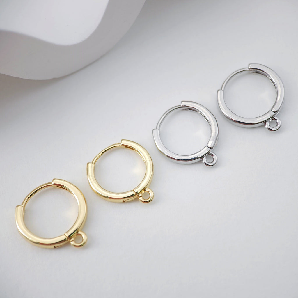 4PCS Huggie Hoops Earring Hoop, 18K Gold Plated Leverback Ear Hoops, Gold Earring Making Findings for Jewelry Making D0113