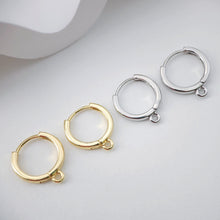 Load image into Gallery viewer, 4PCS Huggie Hoops Earring Hoop, 18K Gold Plated Leverback Ear Hoops, Gold Earring Making Findings for Jewelry Making D0113