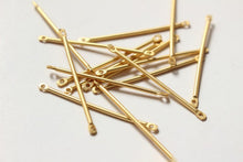Load image into Gallery viewer, 10pc Long Bar Connector, 18K Matte Gold Plated Bar Charm, 20mm,25mm,30mm,40mm Earring Making Findings GZ208