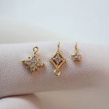 Tiny Star Charms,  Crystal Cubic Pave Star Pendant, 18K Gold Plated, Necklace Making Star Charms, Jewelry Findings GZ421