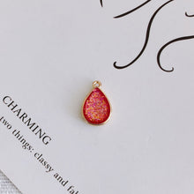 Load image into Gallery viewer, 10pcs Faux Opal Drop Pendant, Resin with Gold Foil, Bracelet Necklace Pendant, 14K Real Gold Plated, Jewelry Findings MY040-F220