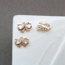 Load image into Gallery viewer, CZ  Fanshaped Charm, Cubic Zircon Crystal Crown Pendant, CZ Earring Charms, Gold Plated Brass Earring Charms, Jewelry Findings HL015-F199