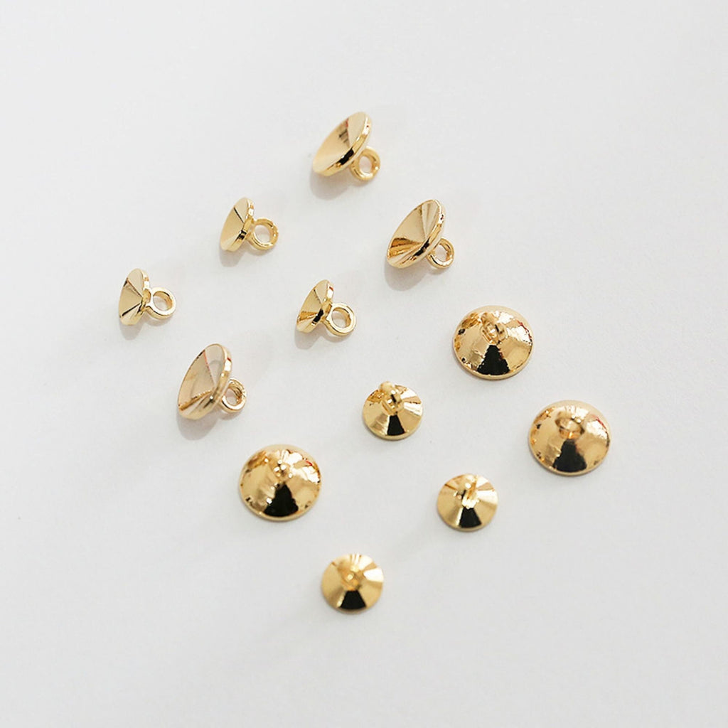 10pcs Beads Caps, Bead Cones, 18K Gold Plated, With Loop, 6mm, 8mm, Pearl Bead Caps, Jewelry Making BY015