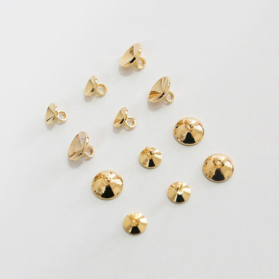 10pcs Beads Caps, Bead Cones, 18K Gold Plated, With Loop, 6mm, 8mm, Pearl Bead Caps, Jewelry Making BY015