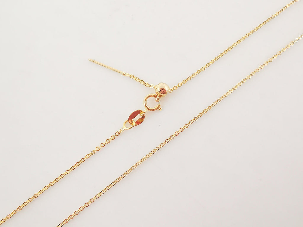 Adjustable Finished Cable Chain for Necklace With Spring Clasp, 18K Gold Plated, 18 Inch READY To WEAR Necklace Findings ZX029
