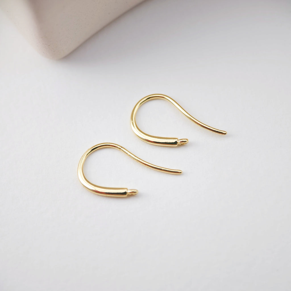 Fish Hooks, 18K Gold Plated Ear Wires, Gold Earring Earring Hooks, Ear Wires for Jewelry Making D0178