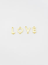 Cargar imagen en el visor de la galería, Cuentas con letras del alfabeto en oro brillante de 18 quilates, cuentas con iniciales, dijes de letras, huecos de doble cara, cuentas con iniciales para collar y pulsera S20682