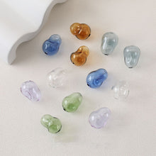 Load image into Gallery viewer, Glass Bubble Beads, Pear Concave Glass Beads, Colorful Hand Blown Hollow Round Globes for Jewelry Making, DIY Beads Finding GZ559