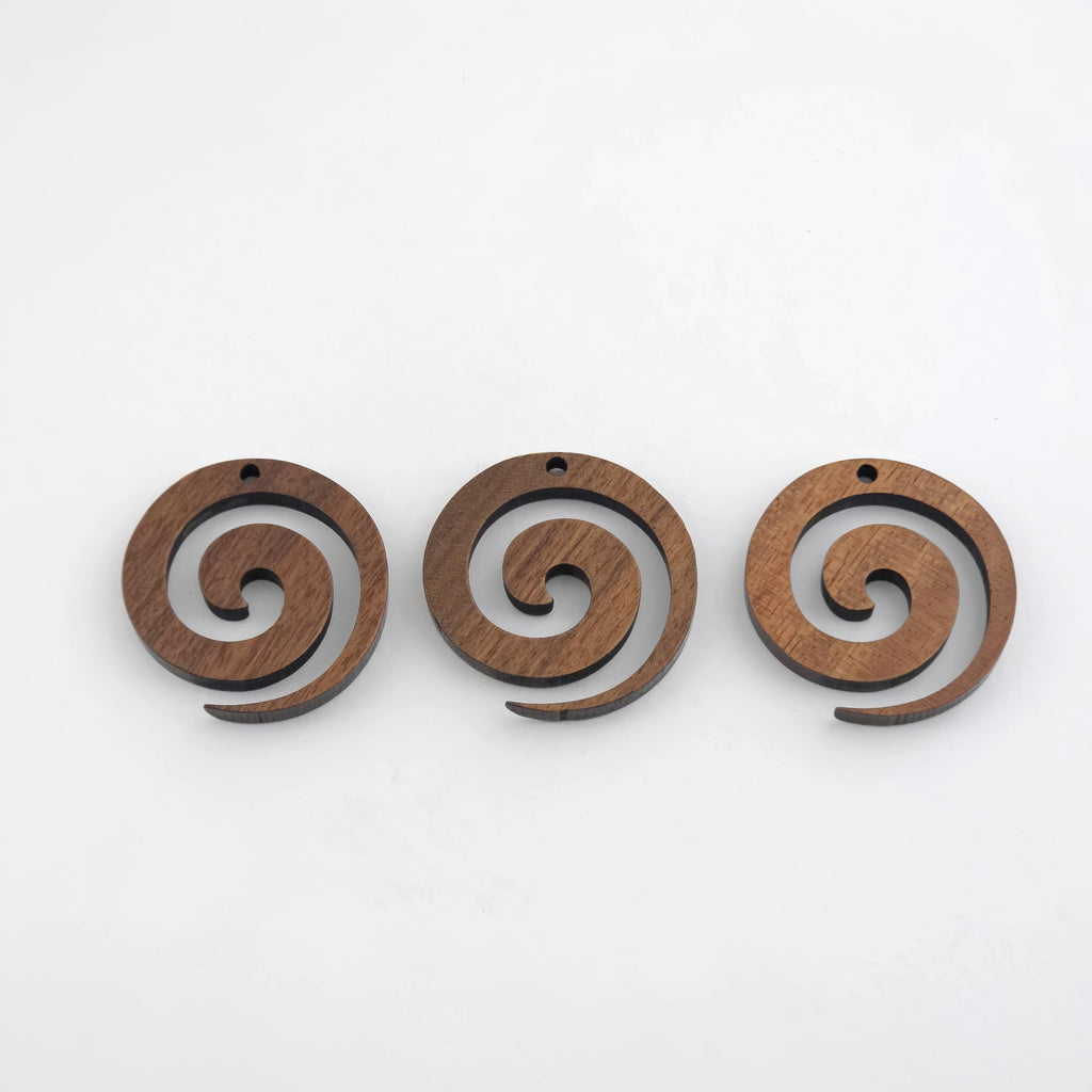 Round Geometric Shape Wood Charms, Wooden Pendant, Reclaimed Walnut Wood, Geometric Statement Wood Earrings Diy Ideas JT1014