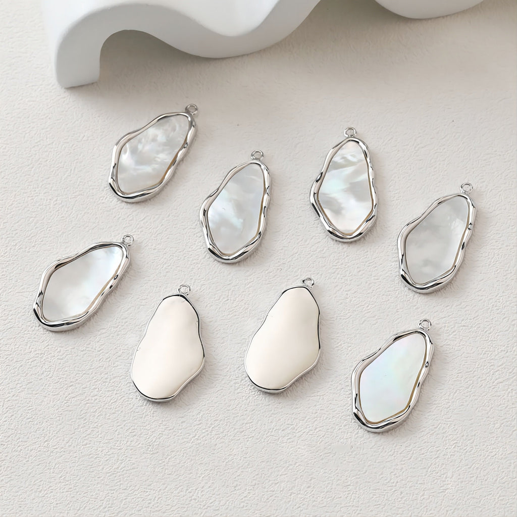 Irregular Shell Pendant, 14K Gold/Silver Plated, Jewelry Making Findings JH013