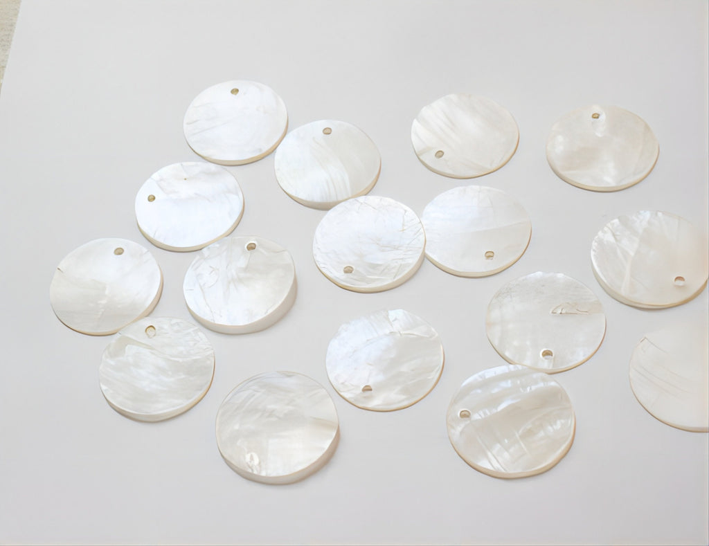 10pcs Drop Shape Shell Pendant, Round Shape Shell Pendant, Shell Charm, Earring Making Findings, Jewelry Making Findings GK019