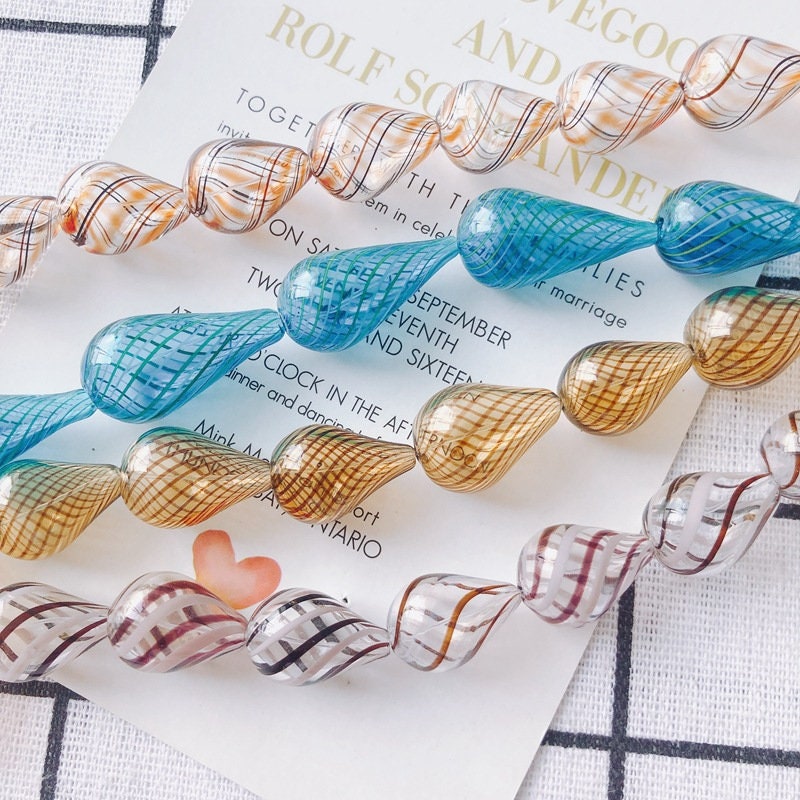 4pcs Glass Drop Bubble Beads, 26mm, Hand Blown Hollow Oval Globes for Jewelry Making, DIY Beads Finding MY082