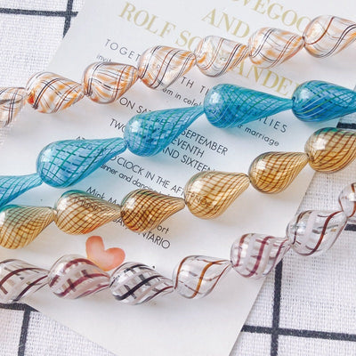 4pcs Glass Drop Bubble Beads, 26mm, Hand Blown Hollow Oval Globes for Jewelry Making, DIY Beads Finding MY082