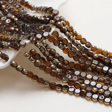 Load image into Gallery viewer, Gold Rimmed Round Glass Beads, 6*3mm, Crystal Glass Loose Beads for Jewelry Making, DIY Beads Finding GZ550