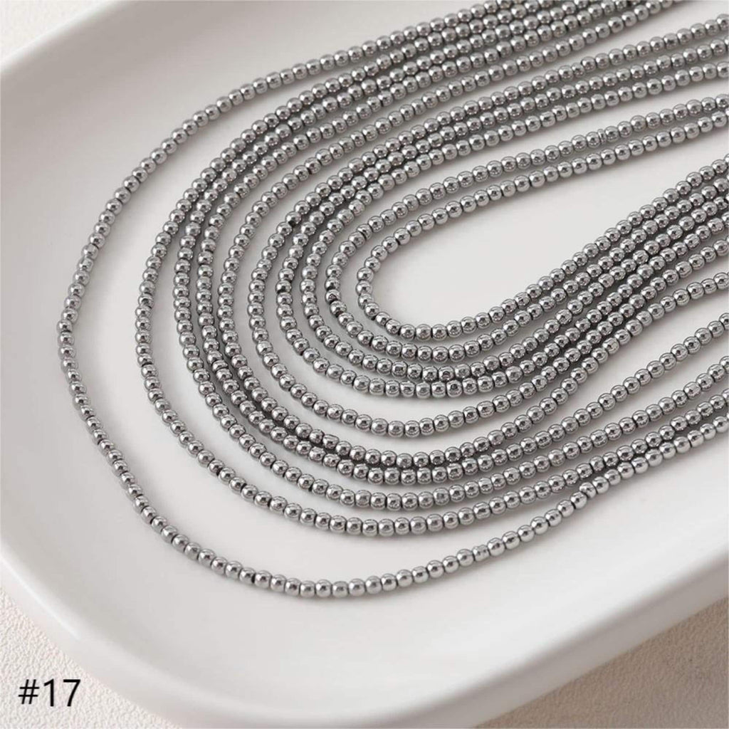 2.2mm Round Glass Beads, Crystal Glass Loose Beads for Jewelry Making, DIY Beads Finding GZ545