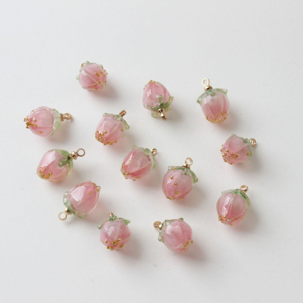 5 mini colgantes de fruta de fresa, de resina, para hacer joyas, cuentas DIY GZ289