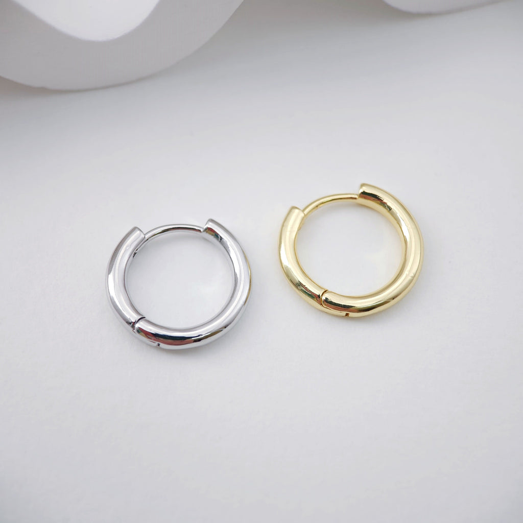 Glossy Surface Earring Hoop, Classic Simple Huggie Earring, Everyday Huggie Hoops Multiple Sizes Customised,Handmade Earring Supplies D0111
