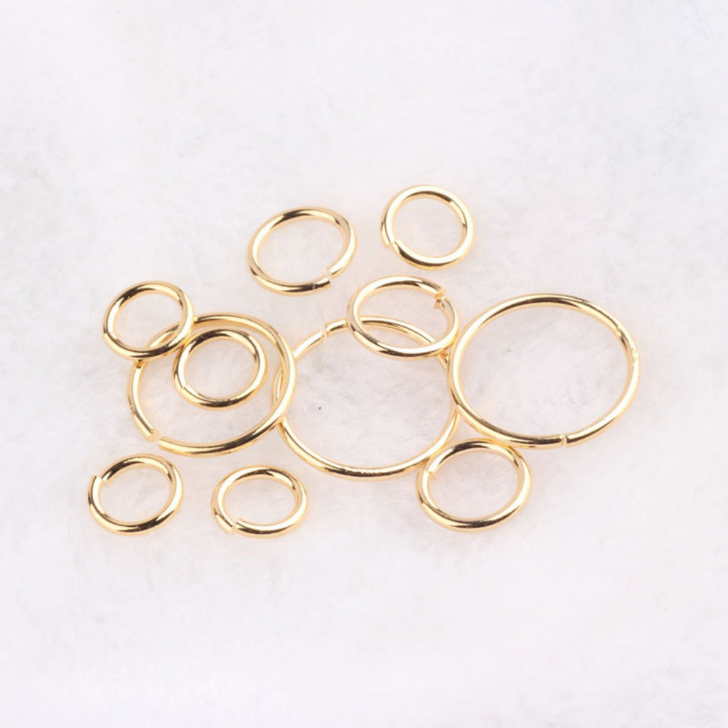 10pcs Big Size Jump Rings for Jewelry Making, Thickened Gold Plated Open Jump Ring,  10mm 12mm 18mm 20mm QR035