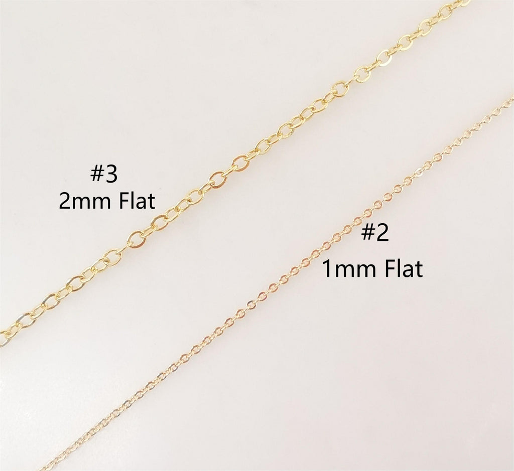 18K Gold Cable Chain, Vine Chain, Heart Chain, Loose Chains For Jewelry, Unfinished Chain, Hypoallergenic, Necklace Making Findings ZX068