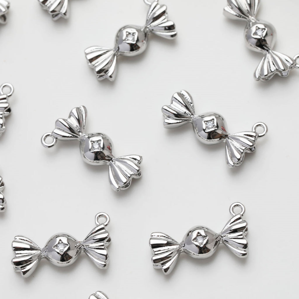 Gold Candy Charm, Candy Pendant, Real Gold Plated, Silver Candy, Necklace Making Charm, Jewelry Findings GZ521