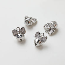 Load image into Gallery viewer, Bow Tie Charm, Bow Tie Bell Charm, Cubic Pendant, Earring Pendants, Real Gold Plated Brass Earring Charms, Jewelry Findings GZ729