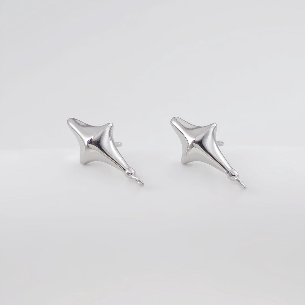 Gold Star Earring Post With Loop, Nickel Free Earrings, Ear Stud with Loop, Hypoallergenic Earring Findings ZX325