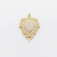 Load image into Gallery viewer, Cubic Heart Charms, Gold Buddha Pendant, 18K Gold Plated CZ Pave Charms, Bracelet Necklace Making Pendants, Jewelry Findings