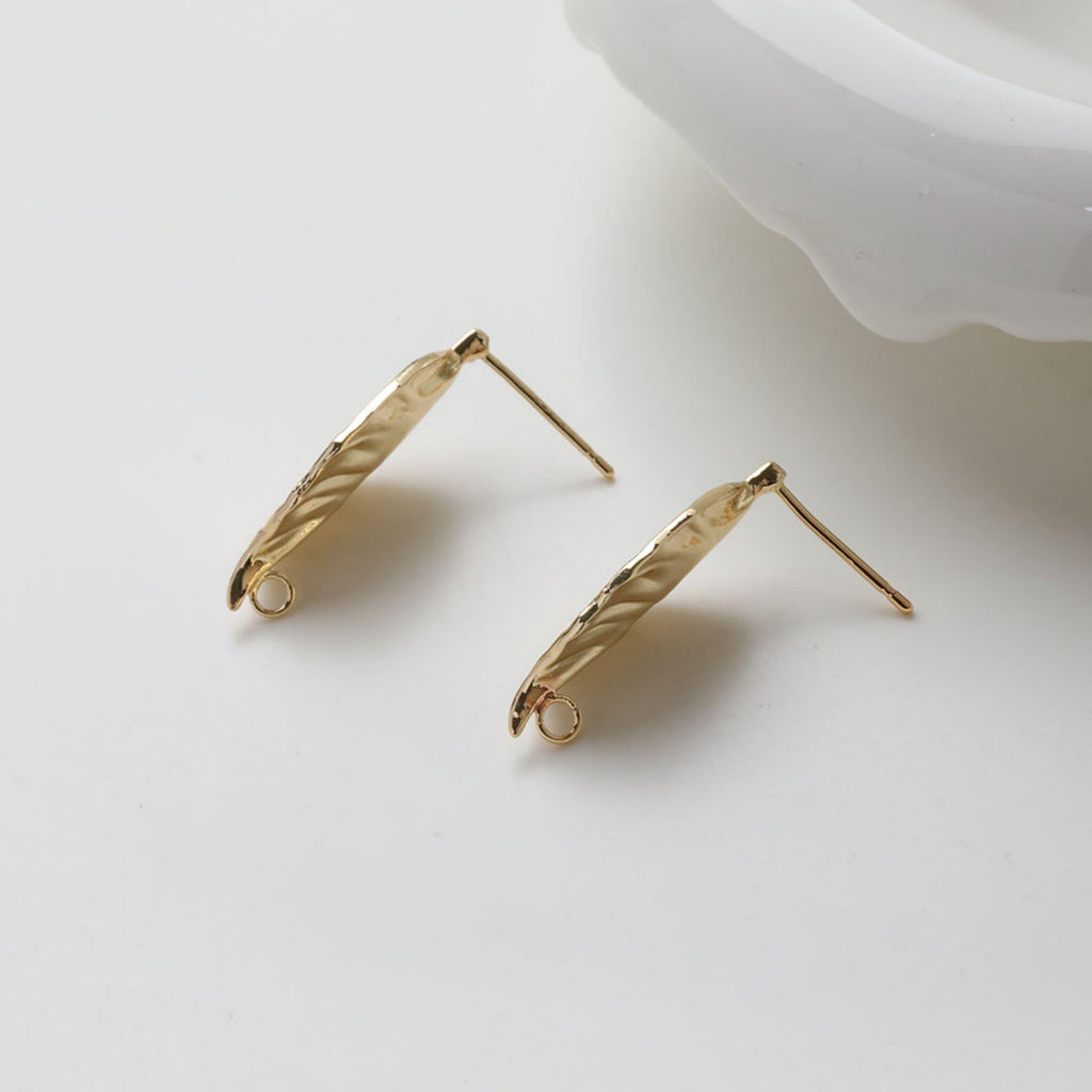 عمود قرط من ورق الذهب، أقراط من الذهب/الفضة عيار 14 قيراطًا خالية من النيكل، دبابيس أذن من الفضة S925، قرط أذن على شكل قلب مع حلقة GZ726