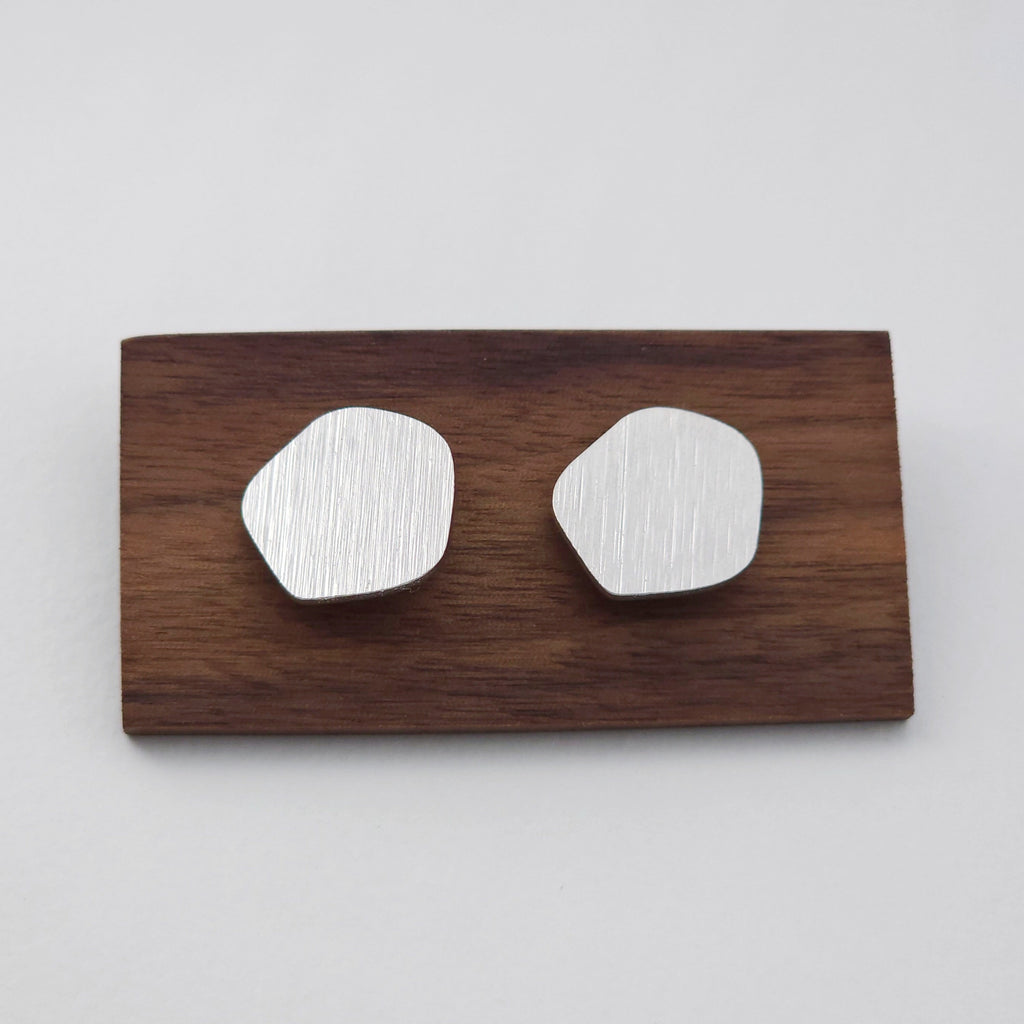 Abstract Geometry Gold Earring Post With Loop, Brushed Finish, Nickel Free Earrings, Hypoallergenic Earring Findings ZX184