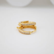 Load image into Gallery viewer, 6PCS Crystal Cubic Ear Hoops, 15x16mm 18K Gold Plated Leverback Earrings, Huggie Hoops Earrings, earring findings for Jewelry Making S832