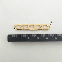 Load image into Gallery viewer, Gold Link Chain Earring Post, Curb Chain Stud Earring Nickel Free, S925 Silver Ear Pin, Hypoallergenic Earring Findings G0021