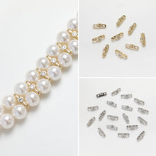 Load image into Gallery viewer, Two hole spacer beads, 14K gold plated, round zirconia hole beads, necklace and earring making beads, jewelry findings SC011