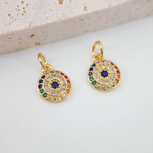 Cargar imagen en el visor de la galería, Dije de sol dorado, colgante redondo de sol con rayos, chapado en oro de 18 quilates, para hacer collares, accesorios de joyería S20253