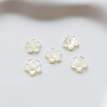 Load image into Gallery viewer, Flowers White Mother-of-Pearl, MOP Shell, Pearl Oyster, Engraved White Nacre, Shell Charm, Mother of Pearl Jewelry Making Findings RY025