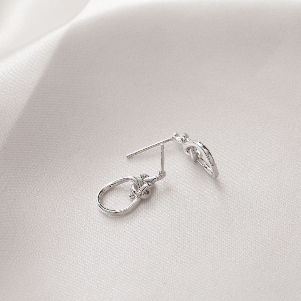 Gold Knot Earring Post, S925 Silver Ear Pin, Nickel Free Earrings, 18K Ear Stud Loop, Tie The Knot Earring Findings BB097-D0387