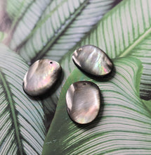 Load image into Gallery viewer, Black Pearl Oyster Pendatn, Black Oval Shape Mother-of-Pearl, MOP Shell, Shell Charm, Round Shell Jewelry Making Findings RY068