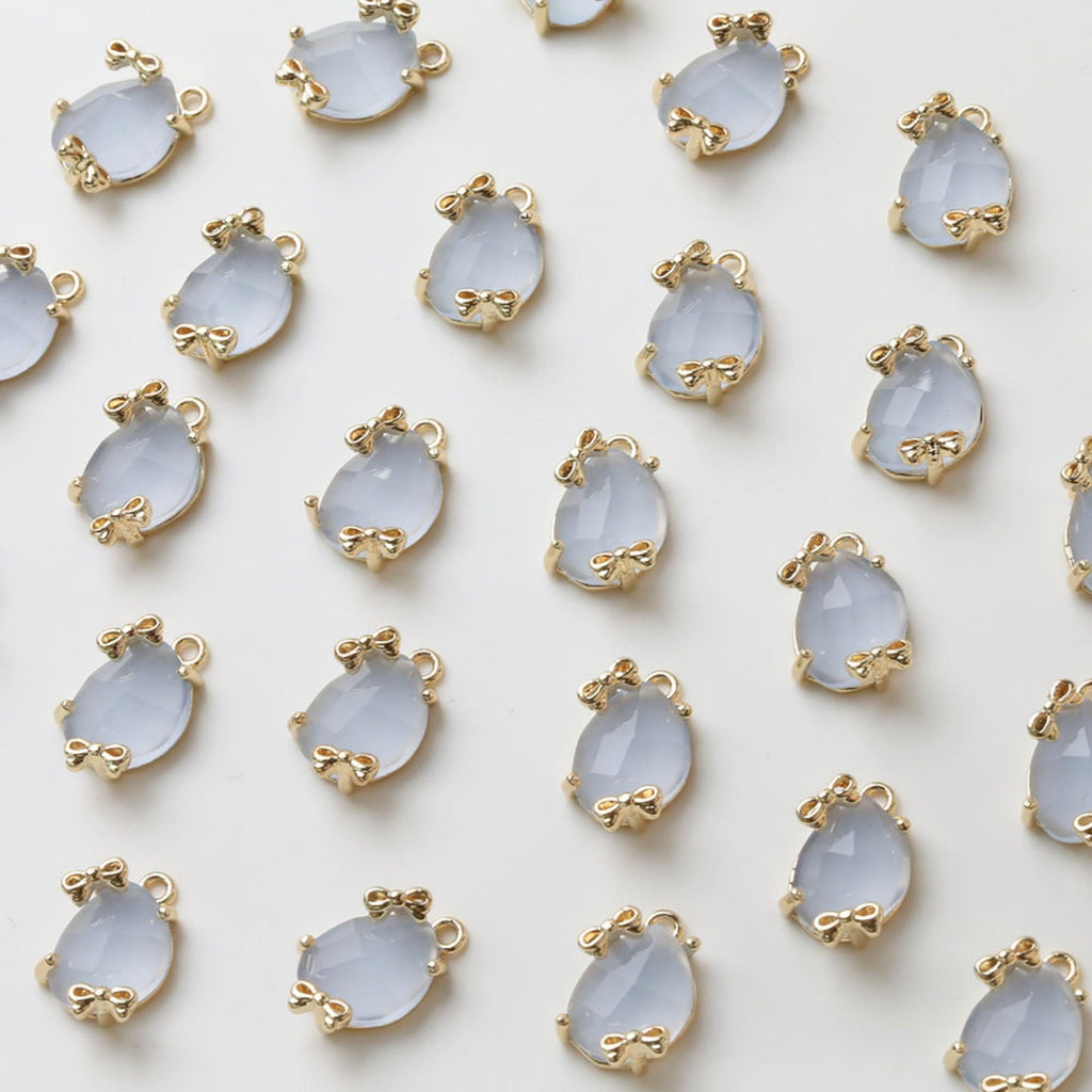 Irregular Shape Crystal Charm, Glass Connector, Glass Pendant, 18K Gold Plated, Jewelry Findings GZ730