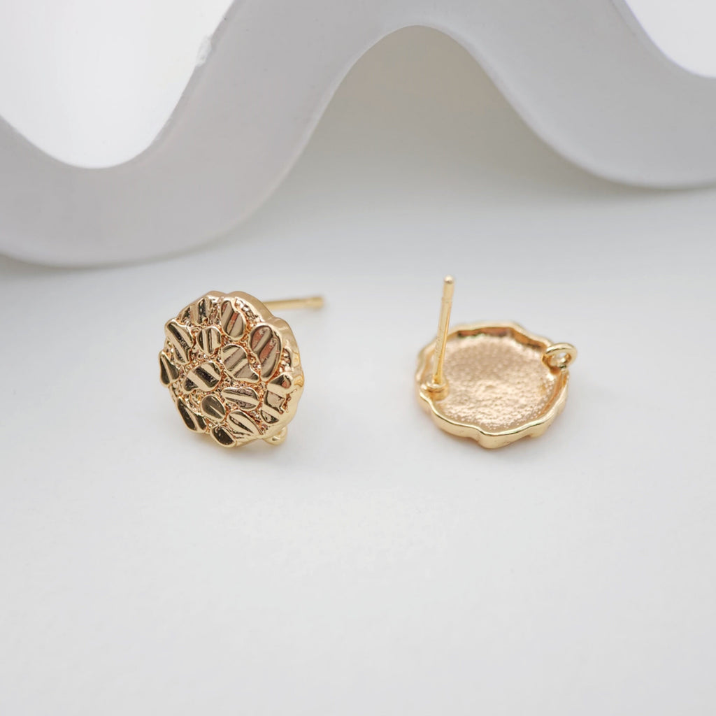 أقراط دائرية مطوية مفتوحة مع حلقة، من الذهب عيار 18 قيراطًا، ودبوس من الفضة الاسترلينية S925، خالية من النيكل، ونتائج أقراط مضادة للحساسية ZX202