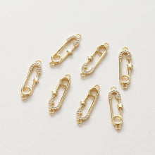 تحميل الصورة إلى عارض المعرض، موصل دبوس أمان دانيتي، قلادة دبوس، أقراط مطلية بالذهب/الفضة عيار 14 قيراطًا، نتائج صنع المجوهرات JG010