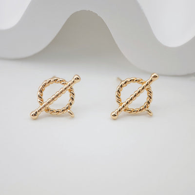 10pcs 14K Gold Round Post With Loop, Round Stud Earring Nickel Free, 16x12mm, Hypoallergenic Earring Findings Z084