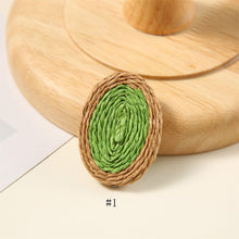 Cargar imagen en el visor de la galería, 4 piezas de accesorios para pendientes de tejido de paja, fabricación de pendientes bohemios, bonitos pendientes de estilo vacacional para niñas, accesorio para pendientes hecho a mano BS001