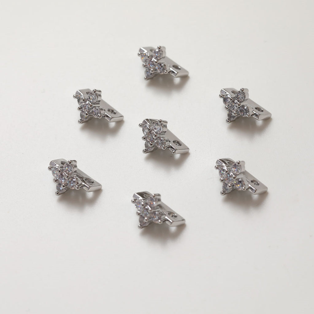 Flower Spacer Beads, Cross Shape Beads, 14K Gold Plated, 3D Beads, Dainty Earring Making Beads, Jewelry Finding JG027