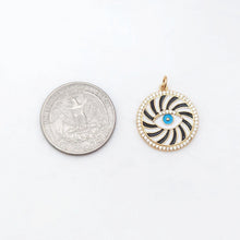 Cargar imagen en el visor de la galería, Dije de ojo turco cúbico, colgante redondo con micro pavé de circonitas cúbicas, chapado en oro de 18 quilates, 20 mm, para hacer collares, accesorios de joyería S20460
