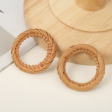 Load image into Gallery viewer, Rattan Weaving Earring Findings, Boho earring making, Hawaii Vacation Style Cute Earrings for girl ,Handmade Earring Finding BS013