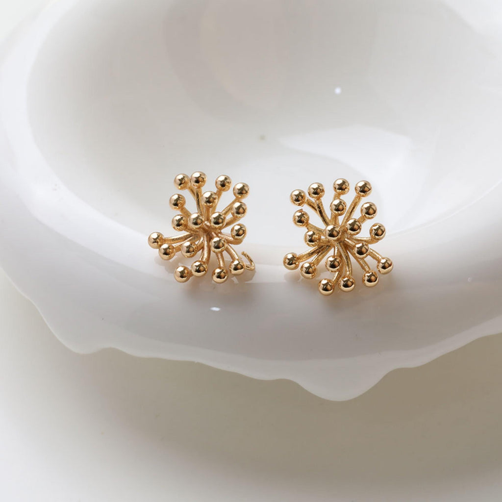 Fireworks Post with Loop, S925 Silver Ear Pin Nickel Free Earring, Gold/Silver Ear Stud, Hypoallergenic Earring Finding GZ745